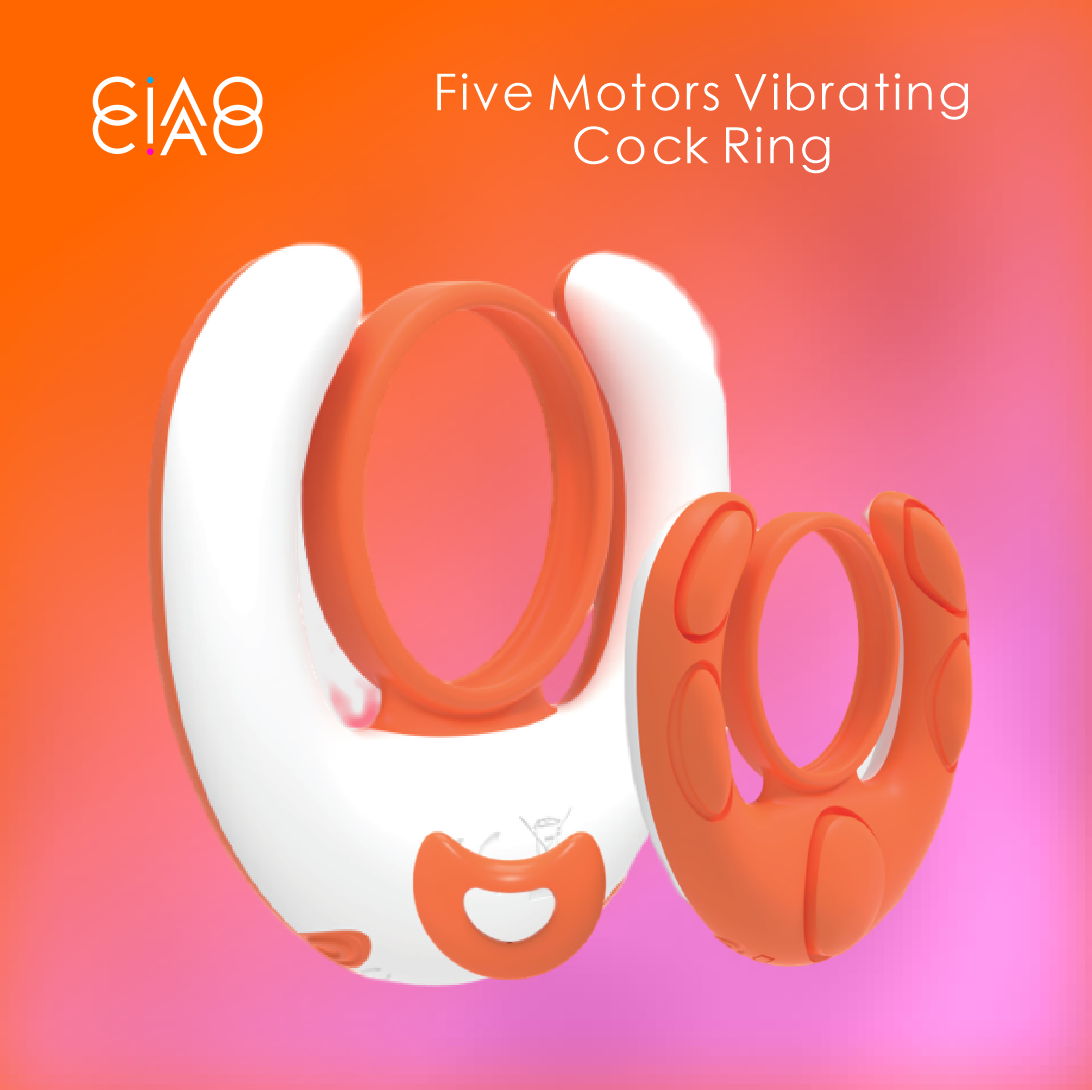 Five Motors Vibrating Cock Ring - Intense Pleasure with Silicone and Metal